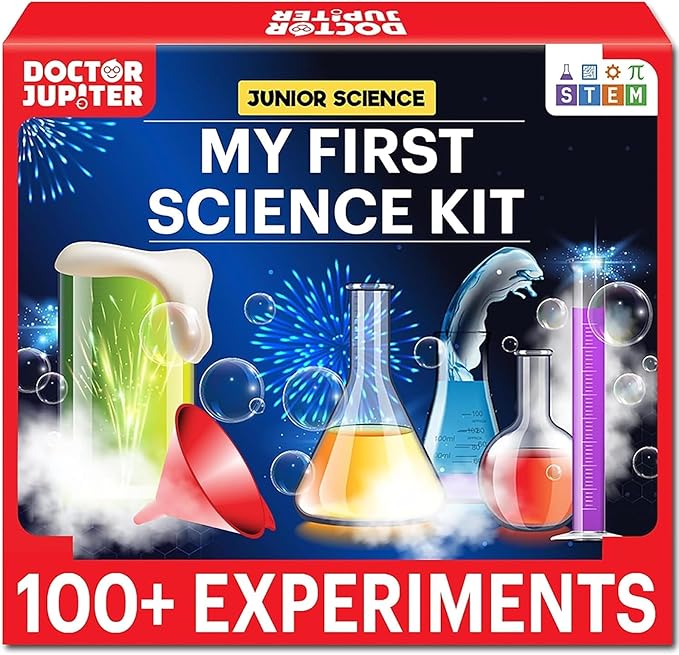 Doctor Jupiter My First Science Kit for Kids Ages 4-5-6-7-8 | Birthday Gift Ideas for 4+ Year Old Boys & Girls | Toy Stem Kit with 100+ Experiments | Learning & Educational Projects-CubbioJoy