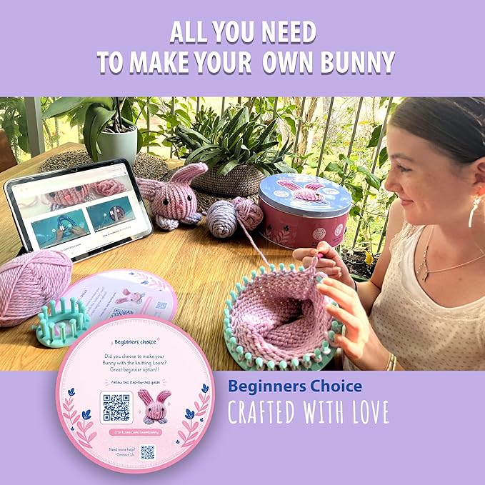 CRAFTILOO Loom Knitting and Crochet kit for Kids Crochet kit for Beginners Knitting kit for Beginners Knitting Loom Learn to Crochet Kits for Adults Beginner-CubbioJoy