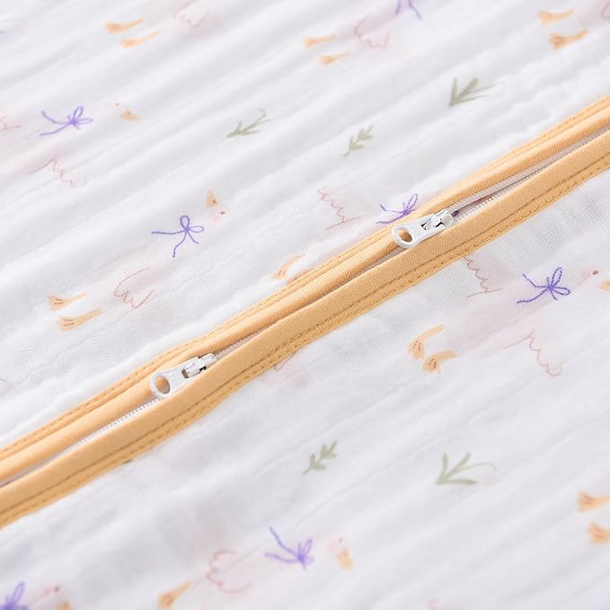 Baby Sleep Sack 2-4 T Baby Wearable Blanket 100% Organic Cotton 0.5 TOG Toddler Sleep Sacks 2- Way Zipper Soft 4 Layers 2T 3T 4T Goose-CubbioJoy