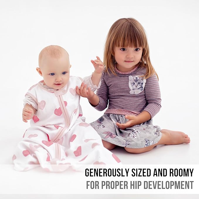 Baby Sleep Sack 1.0 TOG, Organic Cotton Baby Wearable Blanket with Two-Way Zipper, Swaddle Transition Baby Sleeping Bag, All-Season Sleep Sack for Newborn Infant Toddler Boy Girl, 2-Pack, 18-24 Month-CubbioJoy