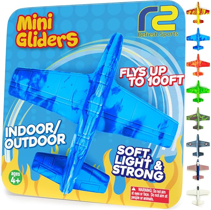 Airplane Toy Foam Airplanes for Kids - Best Stocking Stuffers for Boys & Girls - Easy Throwing Air Planes - Gift Idea Toy Games - Styrofoam Plane Glider - Great Gifts for Ages 4 5 6 7 8 9+ Year Old-CubbioJoy