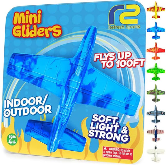 Airplane Toy Foam Airplanes for Kids - Best Stocking Stuffers for Boys & Girls - Easy Throwing Air Planes - Gift Idea Toy Games - Styrofoam Plane Glider - Great Gifts for Ages 4 5 6 7 8 9+ Year Old-CubbioJoy