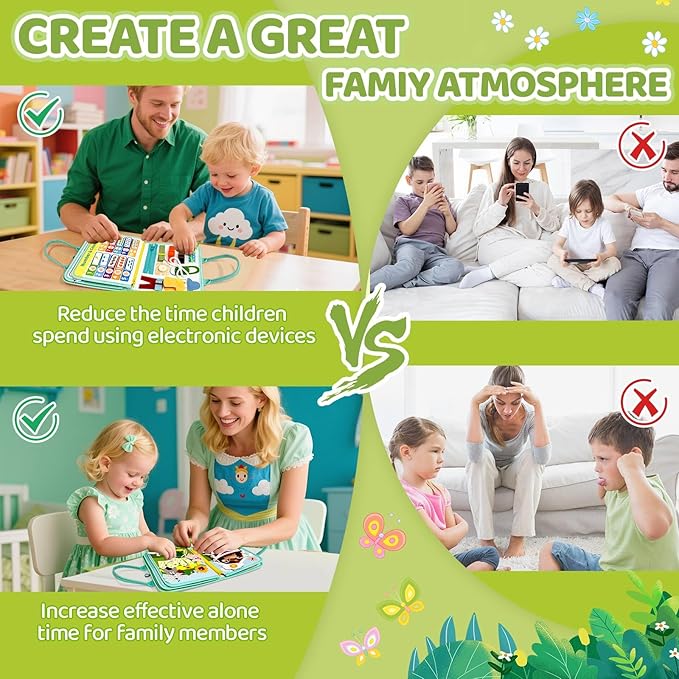 Busy Book for Toddlers 1-3 - Farm Montessori Toys Busy Board for 1 Year Old Boy Girl Gifts Educational Learning Activity Book Toddler Airplane Travel Toy 1+ Years Old Birthday Gift-CubbioJoy