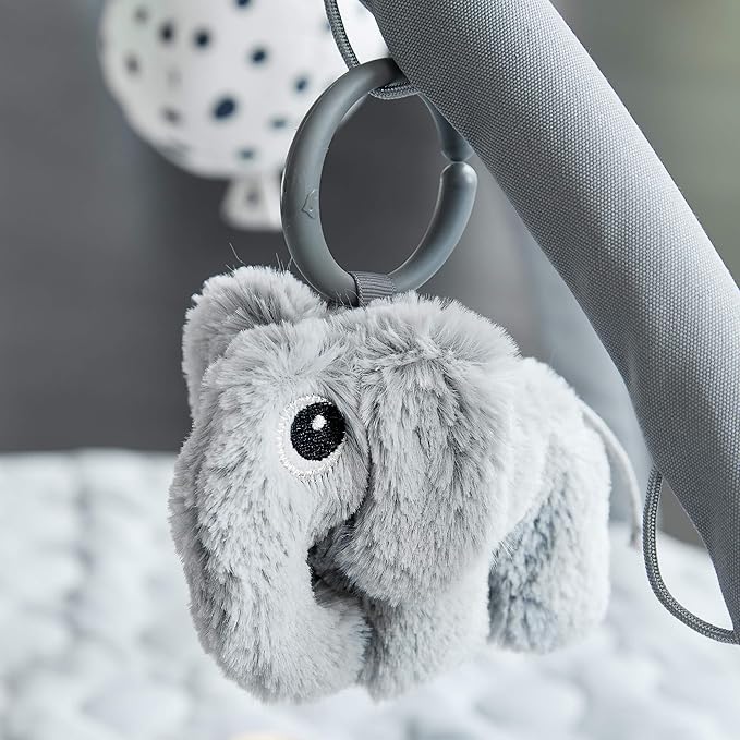 Done by Deer Activity Play Mat Deer Friends Grey - Baby Play Mat with 5 Toys for Sensory Stimulation and Early Development - Hang The Toys in 13 Different Positions on The Arches-CubbioJoy