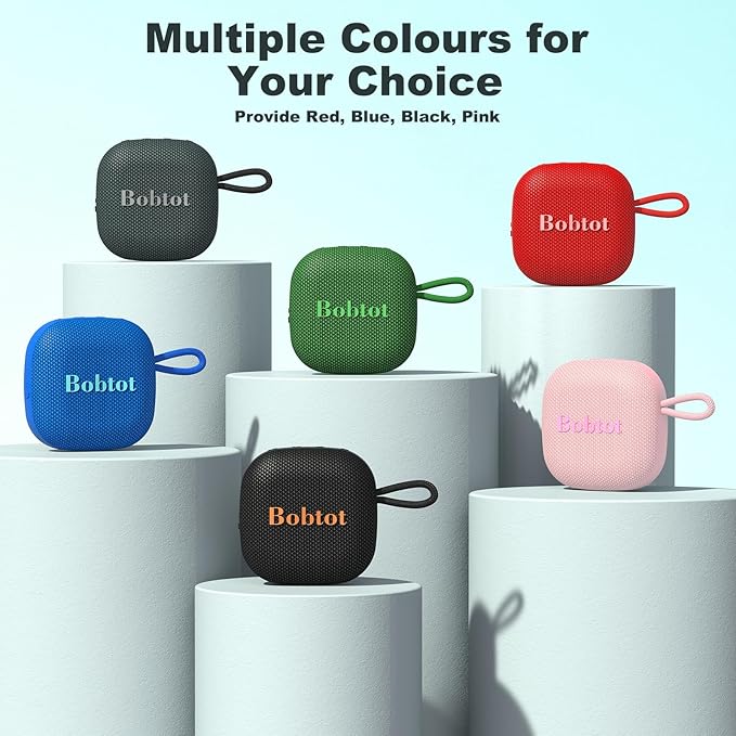 Bobtot Portable Wireless Bluetooth Speaker - IPX7 Waterproof Show Speakers with 16H Playing Time, Loud Stereo Sound, Built-in Mic, TWS, Small Size with Carry Lanyard, DarkBlue-CubbioJoy