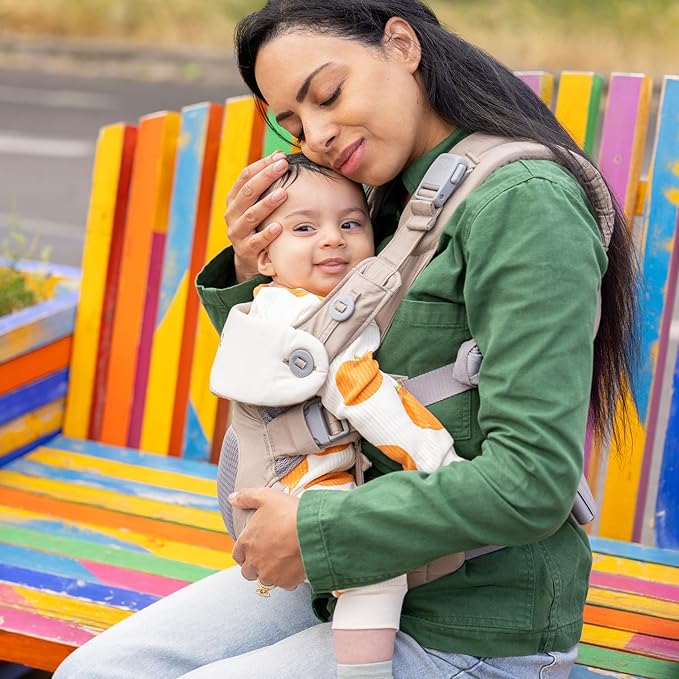 Joie Savvy Baby Carrier – Ergonomic, Adjustable Baby Carrier with 4 Carry Positions, Padded Shoulder Straps and Lumbar Support (Sandstone)-CubbioJoy