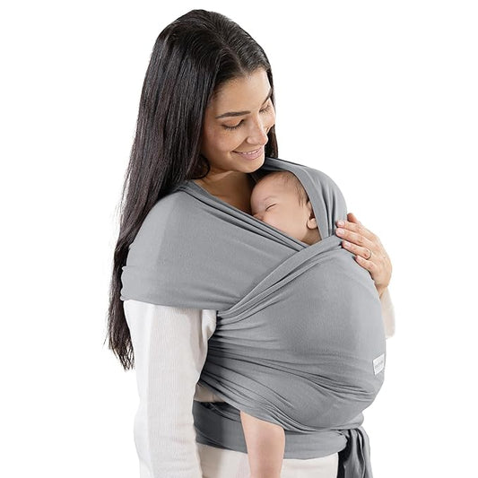 Comfy Cubs Baby Wrap Carrier - Soft & Secure Fit Cotton Blend Baby Carrier Newborn to Toddler - Hands-Free & Lightweight Infant Wrap - Adjustable, One Size Fits All Toddler Sling - Slate Grey-CubbioJoy