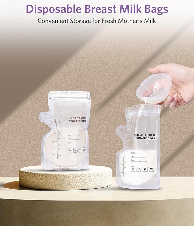 Breastfeeding Essentials Kit for Nursing Moms - Manual Breast Pump, Nipple Shields, Milk Collectors, Breastmilk Storage Bags, Soothing Gel Pads for Breastfeeding Newborn Relief for Sore Nipples 37 Pcs-CubbioJoy
