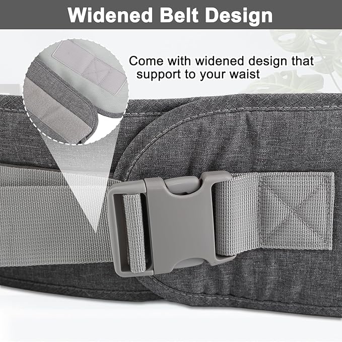 Baby Hip Carrier, Baby Carrier with Adjustable Waistband & Breathable Mesh, Ergonomic Carrier with Non-Slip Hip Seat Surface for Newborns & Toddlers, Grey-CubbioJoy