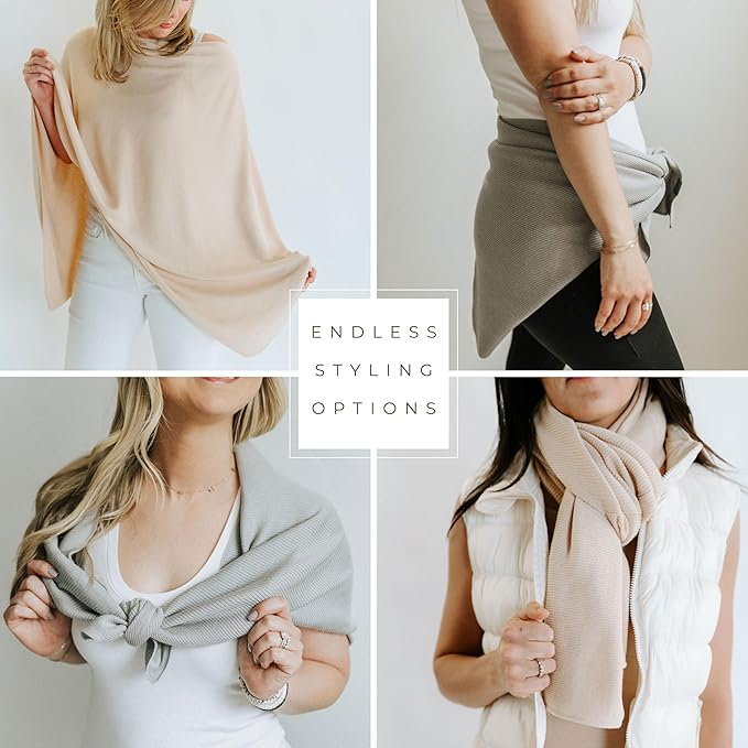 Breathable Nursing Cover Poncho – Stylish Multi-Use Breastfeeding Scarf, Car Seat Cover & Baby Blanket for Modern Moms-CubbioJoy