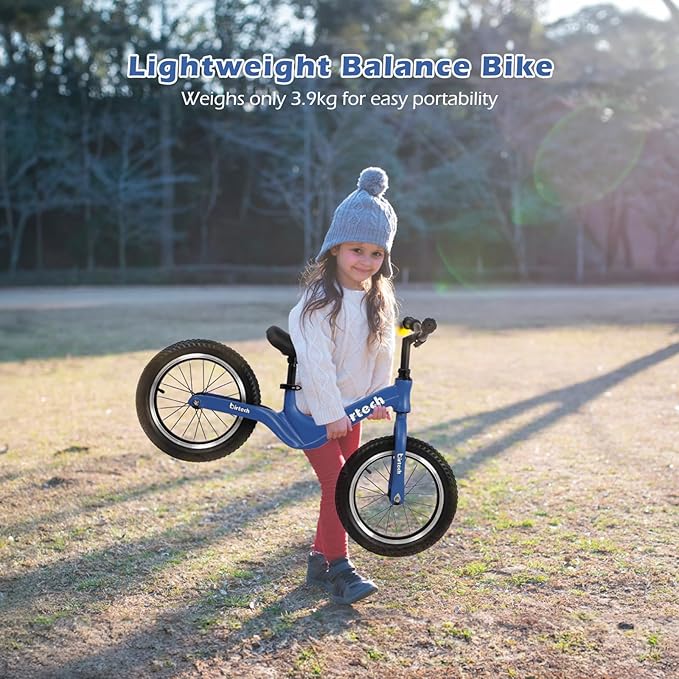 14" Kids Balance Bike for 3,4,5,6 Year Old Boys and Girls, Air Tires with Magnesium Alloy Frame, Lightweight No Pedal Toddler Training Bicycle-CubbioJoy