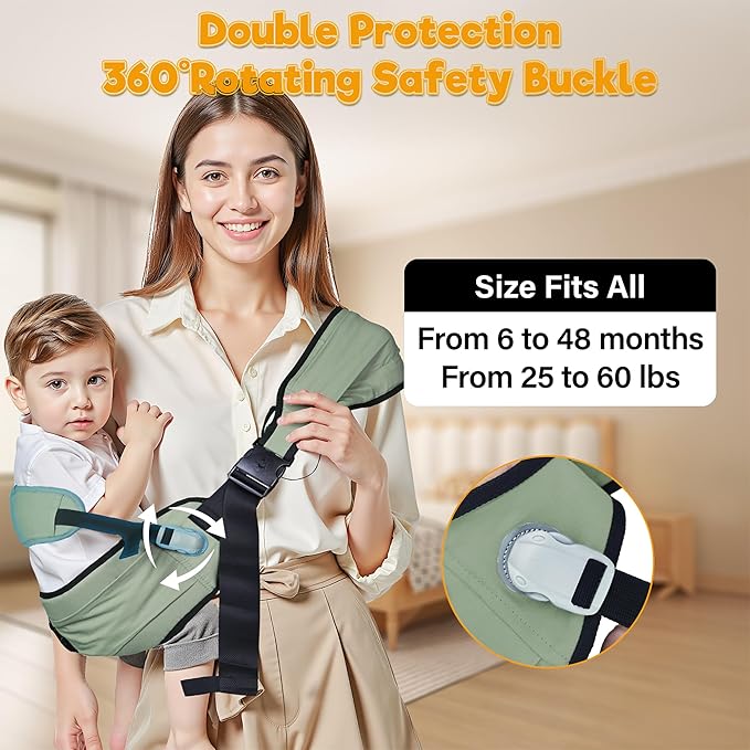 Baby Carrier Newborn to Toddler,Adjustable Baby Sling Carrier,Comfortable and Lightweight Toddler Carrier for 25-60 lbs,Ideal for Shopping Travelling-CubbioJoy