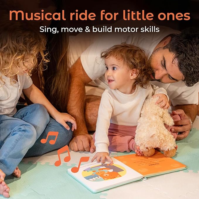 Calis Books The Wheels on The Bus Book | New Rechargeable Musical Book, No More Batteries | Books for 1 Year Old | Wheels on The Bus Toy | Musical Book for Toddlers 1-3 | Musical Toy for Toddlers-CubbioJoy