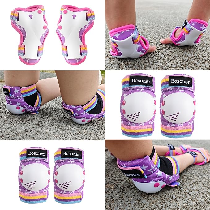 BOSONER Kids/Youth Knee Pad Elbow Pads for Roller Skates Cycling BMX Bike Skateboard Inline Rollerblading, Skating Skatings Scooter Riding Sports-CubbioJoy