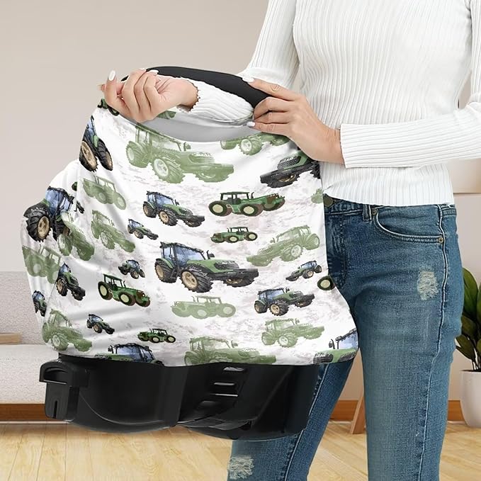 Binienty Womens Nursing Cover Breastfeeding Scarf, Truck Tractor Print Baby Car Seat Covers Multi Use Newborn Carrier/Stroller/Shopping Cart, Girl Boy Stroller Cover Gifts-CubbioJoy