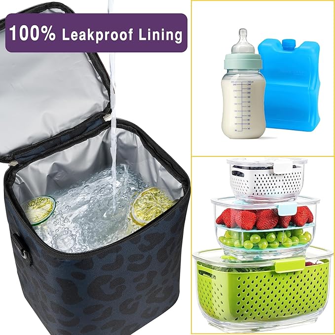 Breastmilk Cooler Bag with Ice Pack Fits 4 Bottles Up To 9 Ounce Insulated Breast Milk Cooler on the Go with Strap Baby Bottle Cooler Bag for Nursing Mom Daycare or Travel-CubbioJoy