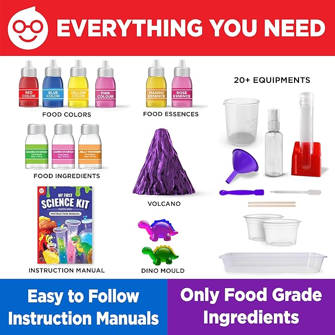 Doctor Jupiter My First Science Kit, Chemistry Set for Kids Ages 4-5-6-7-8 | Birthday Gift Ideas for 4+ Year Old Boys & Girls | Toy Stem Kit with 50+ Experiments | Learning & Educational Projects-CubbioJoy