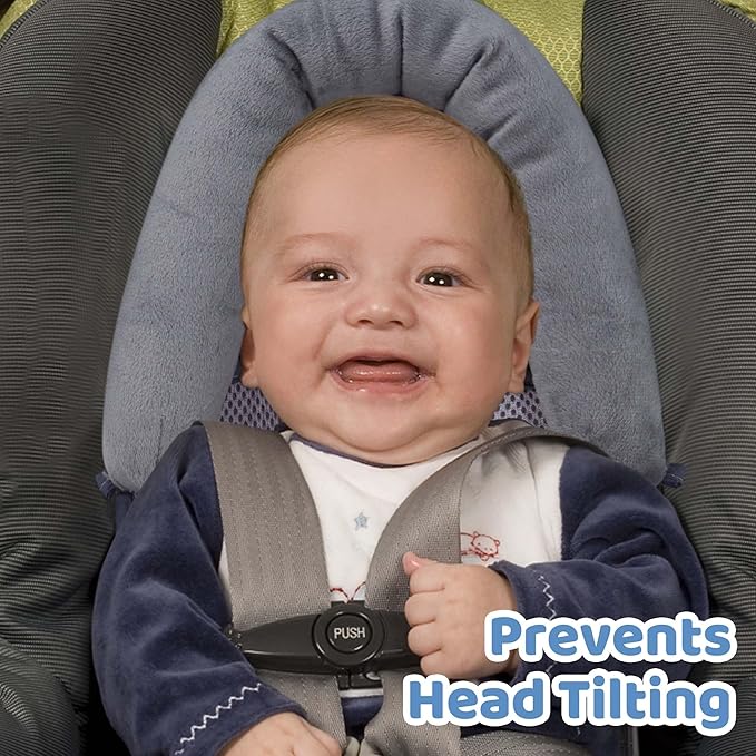 Pro Goleem Breathable 3-in-1 Infant Car Seat Head Support, Soft Infant Car Seat Insert, Carseat Cushion for Toddler, Perfect for Car Seat, Strollers, Swings, Carrier, Bouncer, Black and Grey-CubbioJoy