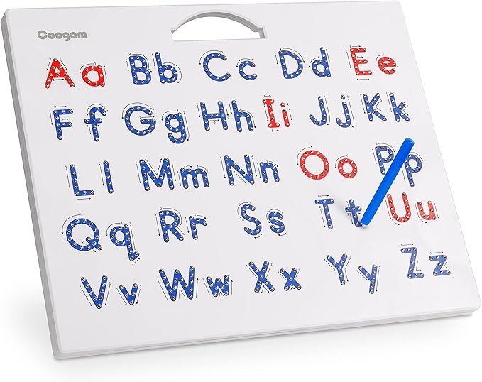 Coogam Magnetic Letters Practicing Board, Magnets Tracing ABC Alphabet Board Learning to Write Uppercase&Lowercase Educational Toy Fine Motor Montessori Gift for 3 4 5 Years Old Preschool Kids-CubbioJoy