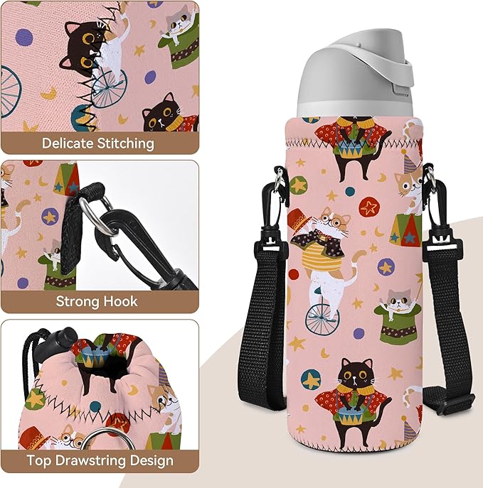 AUPET Water Bottle Bag Carrier,24oz/32oz Insulated Neoprene bottle Sling Holder Case Pouch Cover for 1000ML/750ML Bottles with Shoulder Strap for walking-CubbioJoy