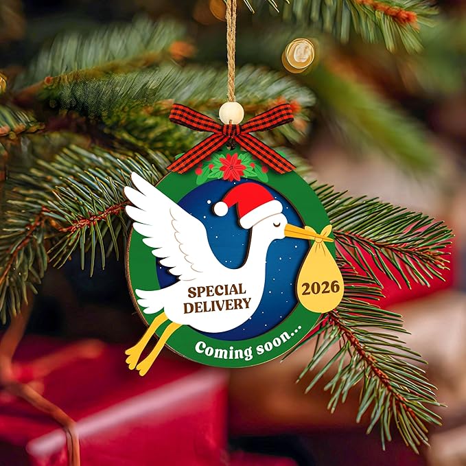 Coming Soon Baby Announcement 2026 - Pregnancy Announcement Ornament, Expecting Parents To Be Unique Gifts For Family Husband, Expecting Baby Ornament 2026, Christmas Pregnant Ornaments 2025-CubbioJoy