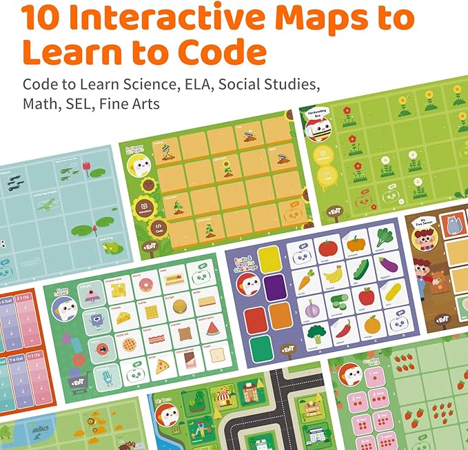 Activity Box, Add-on for Talebot Coding Robot with 6 Double-Sided Interactive Cards with 10 Themes, 98 Stickers, 32 Command Cards, Educational STEM Games for Kids Aged 3-5-CubbioJoy