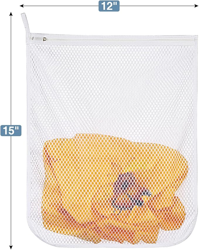 3 pcs Durable Honeycomb Mesh Laundry Bags for Delicates 12" x 15" (3 Medium)-CubbioJoy