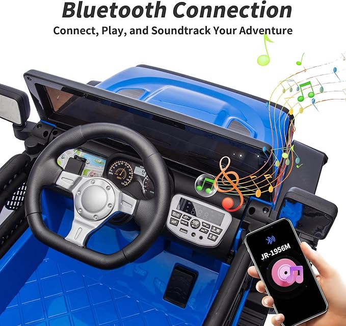 4WD Kids Ride on Car Truck, 12V 7Ah Kids Electric Vehicles Car Ride on Toy for Toddlers with Remote Control - Blue-CubbioJoy