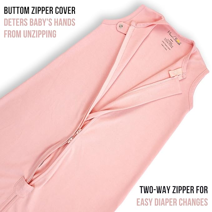 Baby Sleep Sack 1.0 TOG, Organic Cotton Baby Wearable Blanket with Two-Way Zipper, Swaddle Transition Baby Sleeping Bag, All-Season Sleep Sack for Newborn Infant Toddler Boy Girl, 2-Pack-CubbioJoy