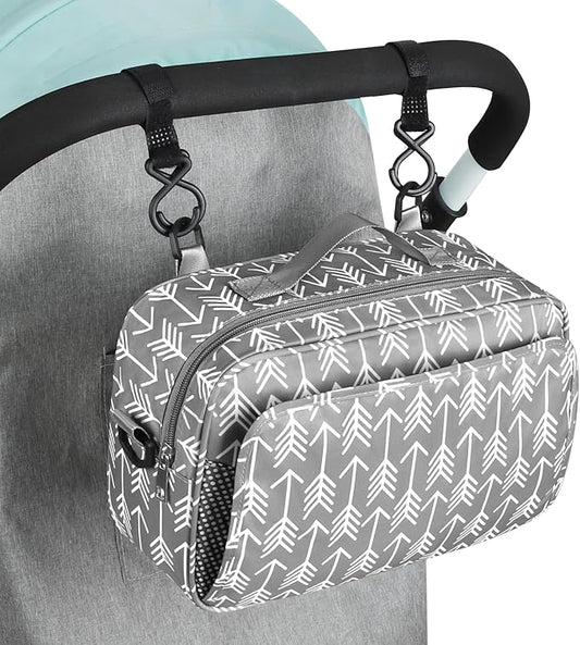 Accmor Stroller Organizer, Universal Stroller Organizer with Insulated Cup Holder Pocket, Dual Purpose Large Capacity Stroller Bag Caddy, Stroller Accessories Fits for Uppababy, Doona, Nuna Strollers-CubbioJoy