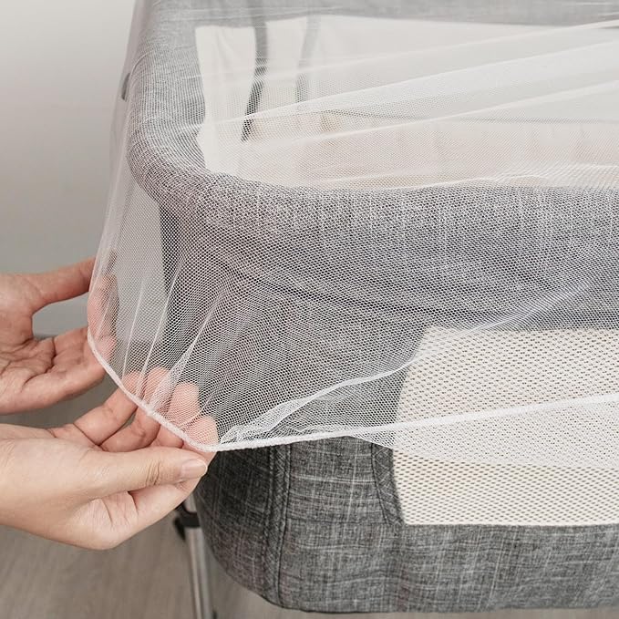 2 Pack Baby Mosquito Net for Stroller, Playard & Bassinet, Reusable Bug Net for Cradles, Carrier, Pack and Plays and Portable Mini Crib, Baby Playpen Mosquito Net Cover, White-CubbioJoy