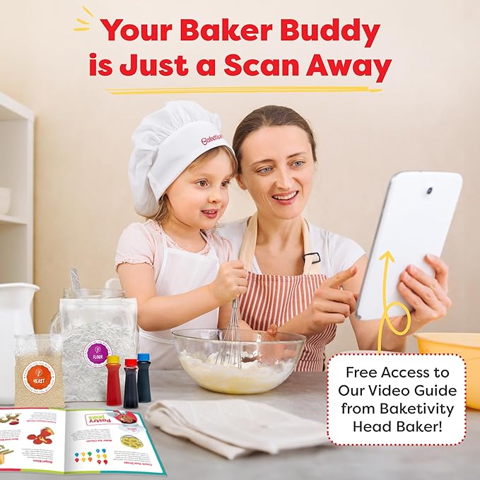 Baketivity Rainbow Bagel Kids Baking Kit - Baking Kits for Kids with Premeasured Ingredients, Step-By-Step Instructions, Video Guide, and STEM Lessons - Kids Cooking Kit for Ages 6-12+-CubbioJoy