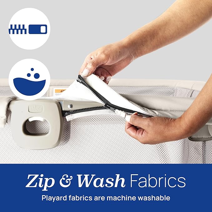 Chicco Alfa Lite Lightweight Travel Playard, Portable Playpen for Babies and Toddlers, Snap-Open/Compact Fold Design, 13 lbs., Baby Travel Essential | Midnight/Navy-CubbioJoy