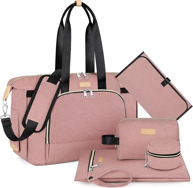 ITIEZY Diaper Bag Tote for Baby - Large Mommy Bag with Portable Changing Pad Pacifier Case, Hospital Bags Travel Baby Bag-CubbioJoy