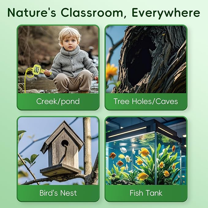 Borescope Camera Toy with Light for Kids - STEM Science Educational Toy for 4 5 6 7 8 9 10 Years Old Boys Girls Birthday Gift, Snake Scope Camera for Outdoor Camping Nature Exploration-CubbioJoy