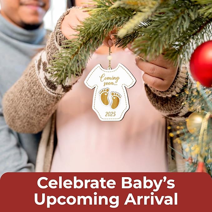 Christmas Pregnancy Announcement Ornament - New Baby Coming Soon 2025 Ornaments, Pregnant Christmas Ornament 2024 for Husband Mom, Expecting Parents to Be Gifts Baby Announcement Ideas-CubbioJoy