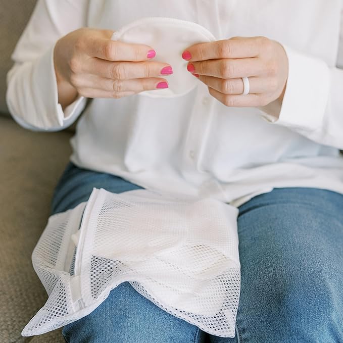 Dr. Brown's Reusable Breast Pads for Breastfeeding, Washable Nursing Pads with Laundry Bag, Day & Night Absorption, 8 Count-CubbioJoy