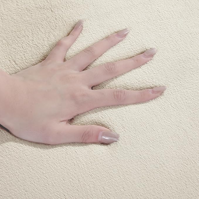 BALAPET Thick Memory Foam 71x59 Play Mat for Playpen, Super Soft Velvet Portable Baby Playpen Mat for Kids Toddler Crawling and Play, Non-Slip Bottom Playmat, Cream-CubbioJoy