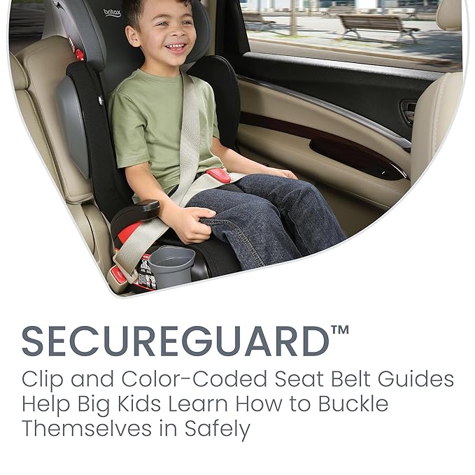 Britax Highpoint Backless Belt-Positioning Booster Seat, SafeWash Black Ombre-CubbioJoy