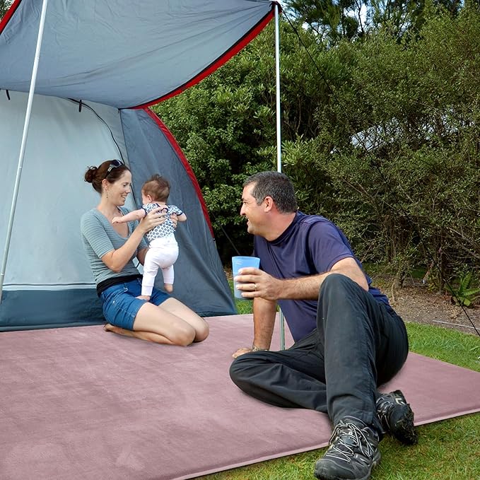 BALAPET Thick Memory Foam 50x50 Play Mat for Playpen, Super Soft Velvet Portable Baby Playpen Mat for Kids Toddler Crawling and Play, Non-Slip Bottom Playmat, Pink-CubbioJoy