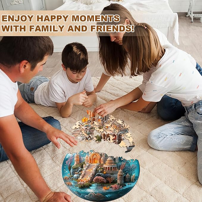 Jigfoxy Wooden Puzzles for Adults, Indian Temple Sanctua Wood Puzzles Adult, Unique Animal Shape Wooden Jigsaw Puzzles for Adults, Birthday Gifts for Puzzle Lovers, Family, Friend (S-8.5*8.5in-100pcs)-CubbioJoy