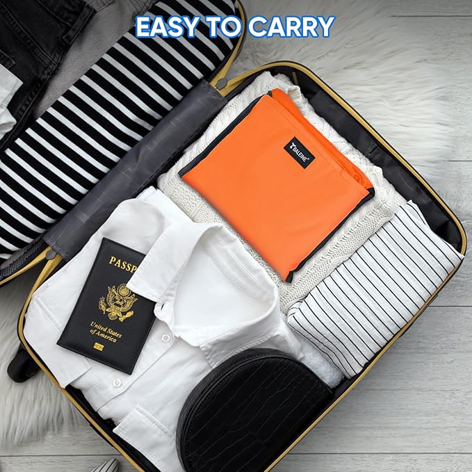 BALEINE 150L Laundry Bag Backpack, 900D Oxford Fabric Large Travel Laundry Bags with Shoulder Straps and 2 Mesh Pockets for College Dorm, Apartment, Laundromat (Orange, 150L)-CubbioJoy