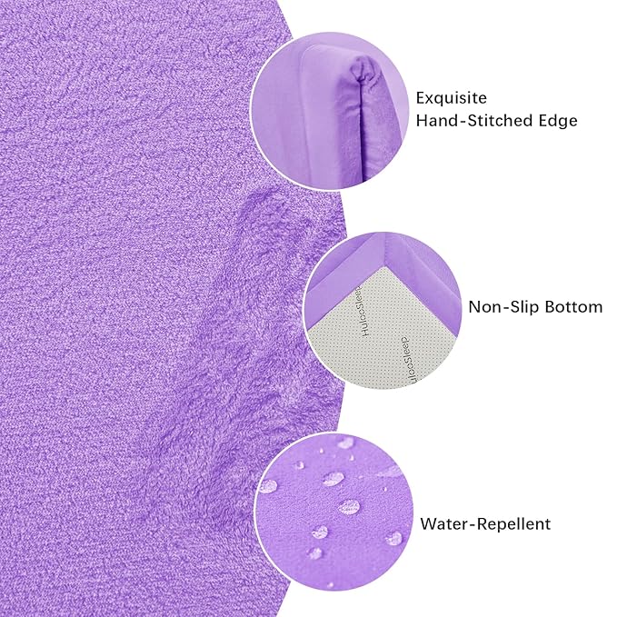 Baby Play Mat for Floor,1.3" Thick Elasti-Foam 50x50 Playpen Mat for Toddlers Infant Kids,Water-Repellent Soft Coral Velvet for Tummy Time,Non-Slip Backing for Crawling,Tatami Style(Lavender)-CubbioJoy