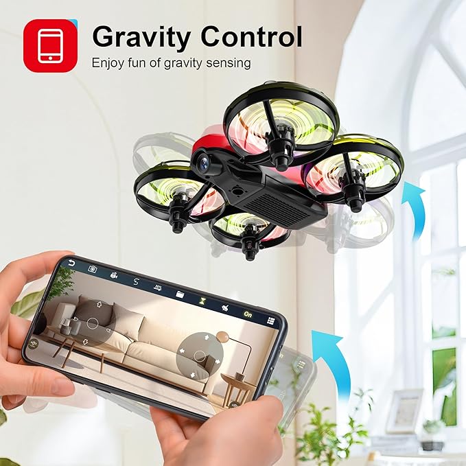 Drone with Camera for Kids and Beginner,Birthday Gift Toy for Boys and Girl,Indoor Quadcopter Plane for Boy,Small Helicopter with Auto Hovering, 3D Flips, Headless Mode,2 Batteries-CubbioJoy