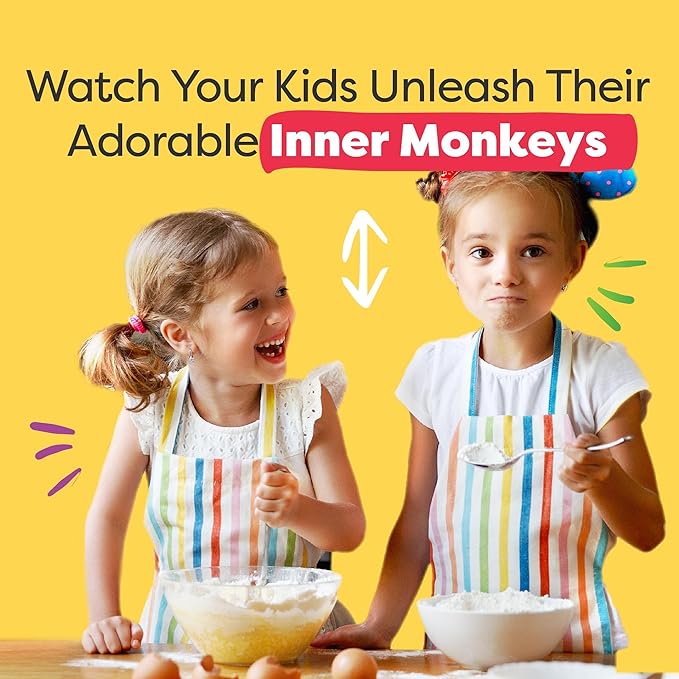 BAKETIVITY Monkey Banana Bread Kids Baking Kit | Banana Cake Kids Baking Set for Girls & Boys | Baking Set for Kids with Pre-Measured Ingredients | Perfect Family Gifts for Cooking Lovers Ages 6-12-CubbioJoy