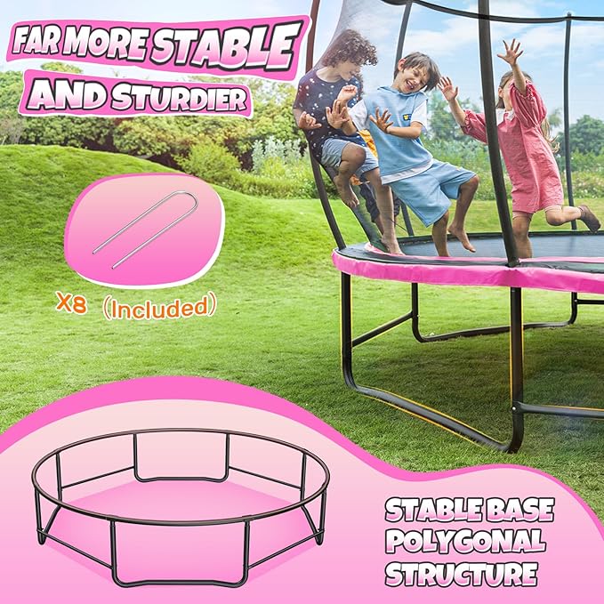 BCAN 8FT 10FT 12FT 14FT 15FT 16FT Recreational Trampoline with Enclosure for Kids Adults, ASTM Approved, Outdoor Trampolines with Ladder for Kids-CubbioJoy