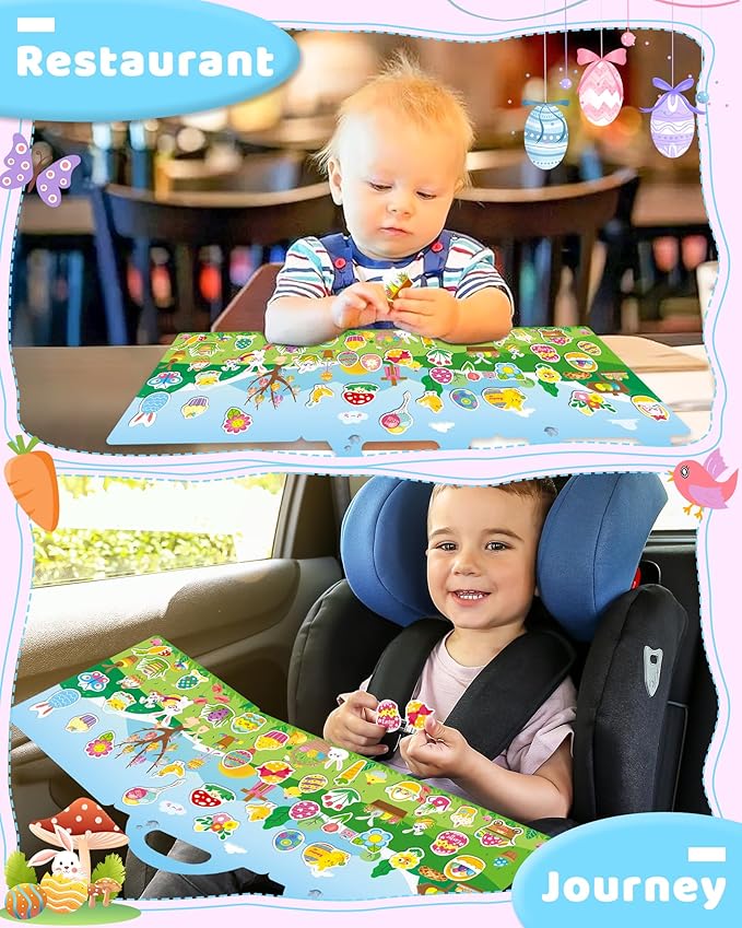 Benresive Reusable Sticker Books for Kids 2-4, Sticker Books for Toddlers 1-3 2-4, Toddler Travel Toys Activities Crafts Gifts - Easter-CubbioJoy