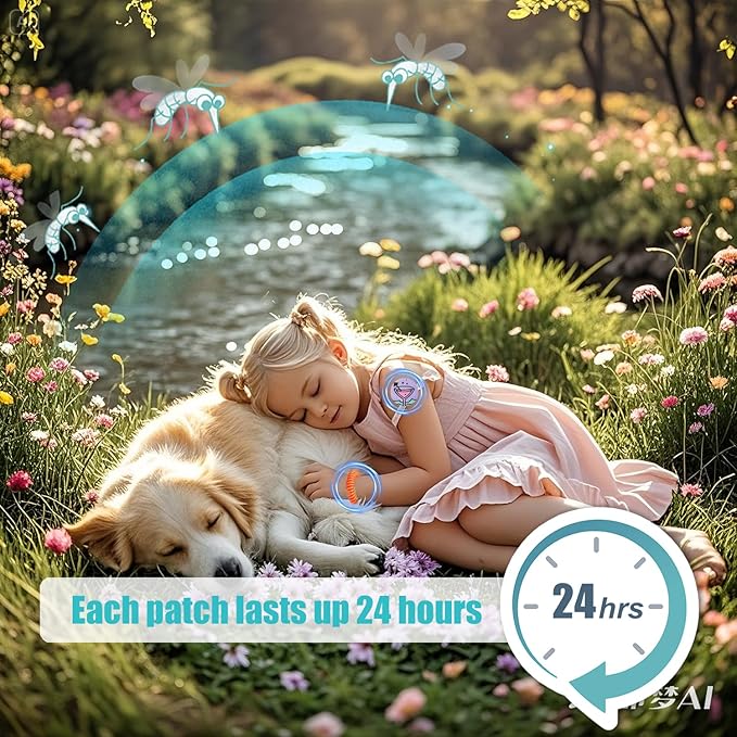 360Pcs Mosquito Patches Stickers,Natural Plant Based Individually Wrapped Mosquito Stickers with 6 Pack Mosquito Repellent Bracelets for Kids Adult Outdoor Hiking, Camping, Travel-CubbioJoy