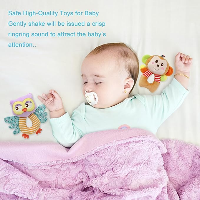 BLOOBLOOMAX Sock rattles for Babies 0-24 Months Baby Animal Foot Finder Educational Toys-CubbioJoy