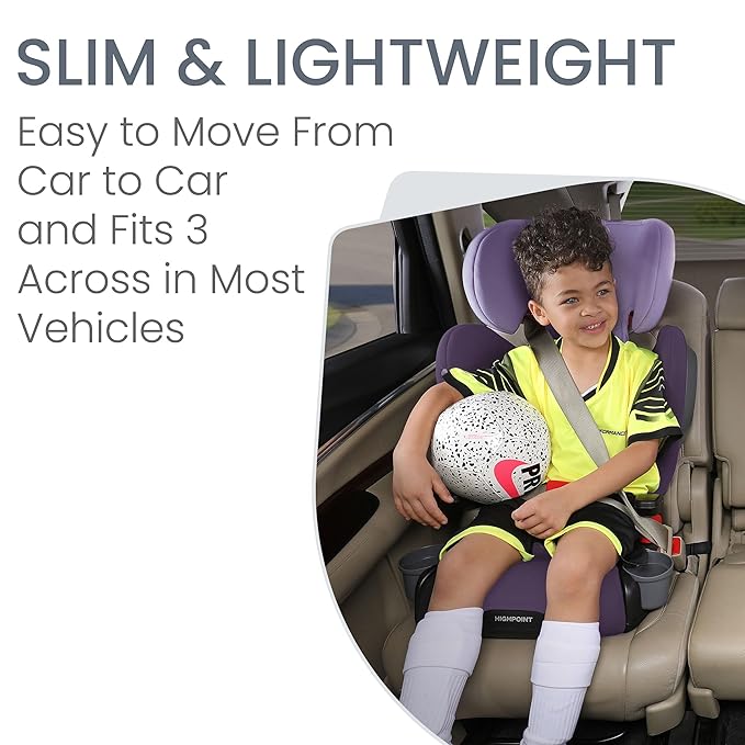 Britax Highpoint Backless Belt-Positioning Booster Seat, SafeWash Purple Ombre-CubbioJoy